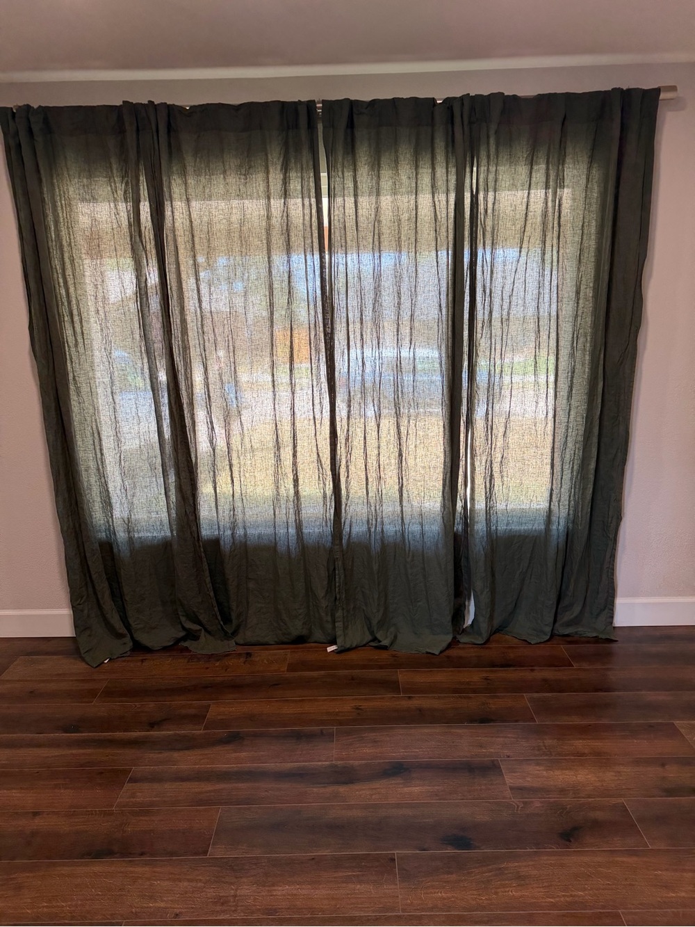 West Elm Classic Slub Linen Curtains, 48in x 96in-Set of 4 Panels, Like New